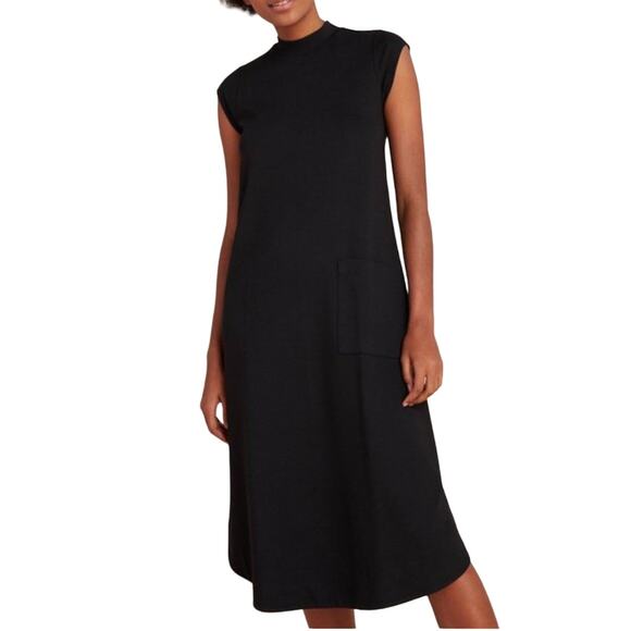 Anthropologie Dresses & Skirts - Anthropologie XS Maeve Womens Black Midi Dress High Neck One Pocket